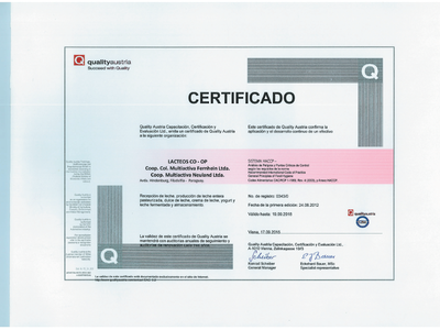 Certificado  HACCP